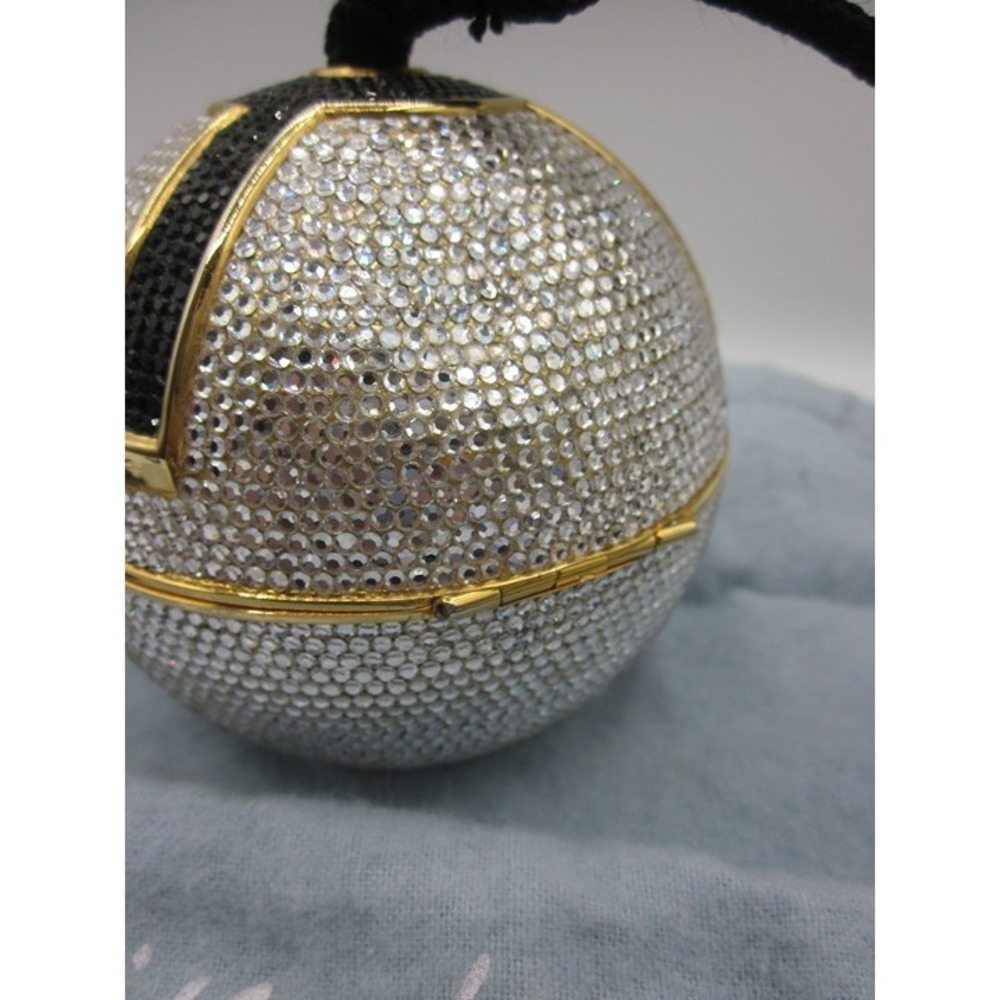 Authentic Clear and Black crystal trim Judith Leiber Ball handbag - Picture 3 of 8